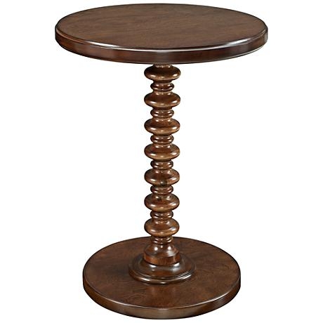 Hazelnut Spindle Round Accent Table - Image 0