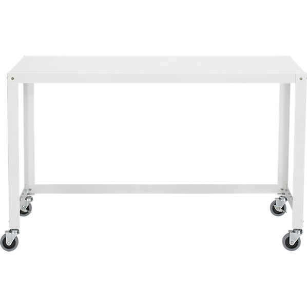 Go-cart white rolling desk - Image 0