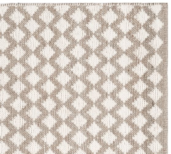 Diamond Wool Rug - Ivory - 8' x 10' - Image 1