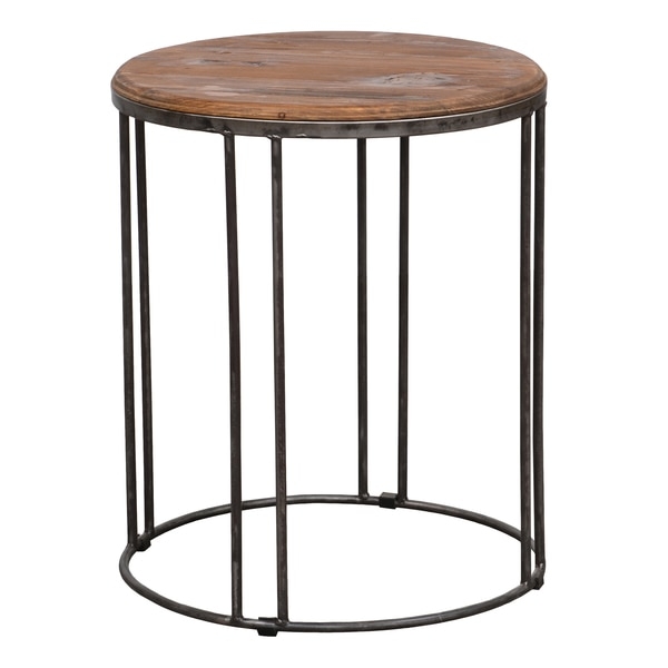 Burnham Reclaimed Wood and Iron End Table - Image 0