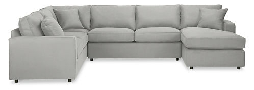 York 103x93 Four-Piece Sectional with Right-Arm Chaise -Dawson grey - Image 0
