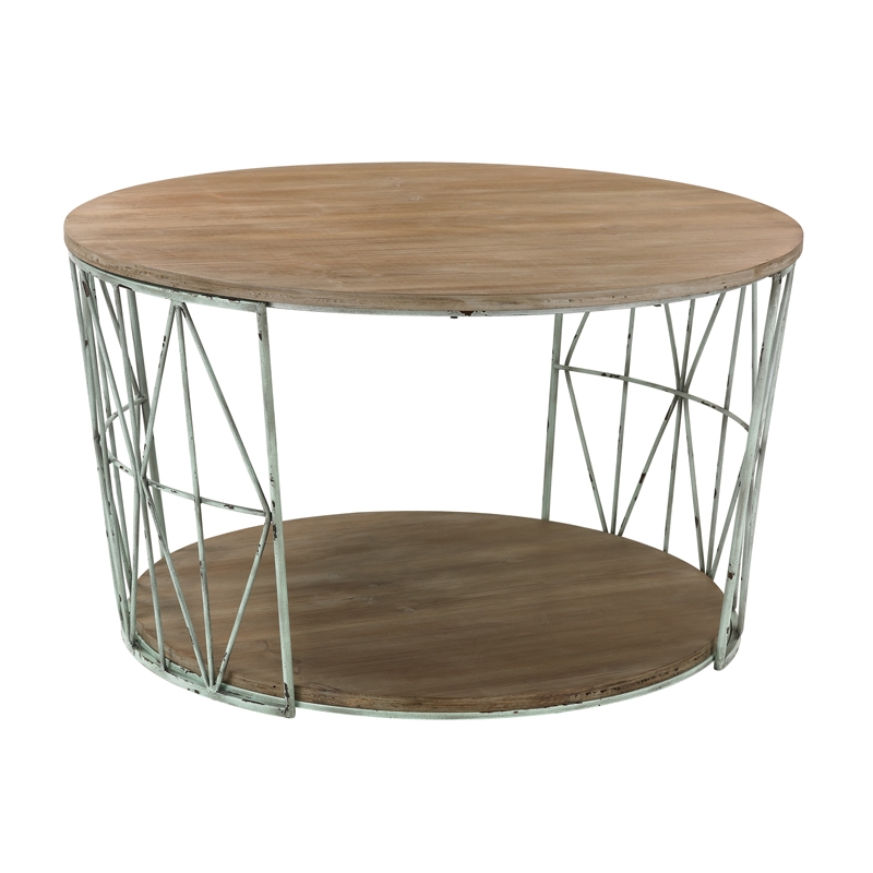 ROUND, WOOD AND METAL COFFEE TABLE - Image 0