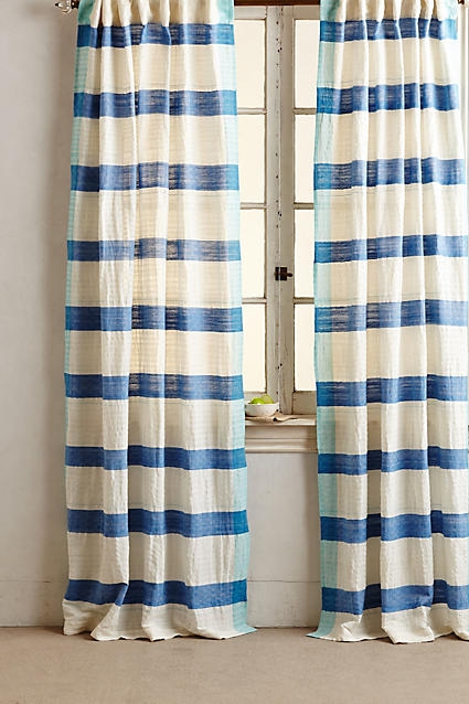 Sanaga Stripe Curtain - Blue - 96" x 50" - Image 0