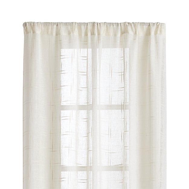 Briza 50"x96" Ivory Sheer Linen Curtain Panel - Image 0