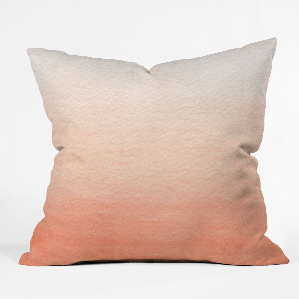 PEACH OMBRE Throw Pillow -18'' x 18''- insert included - Image 0