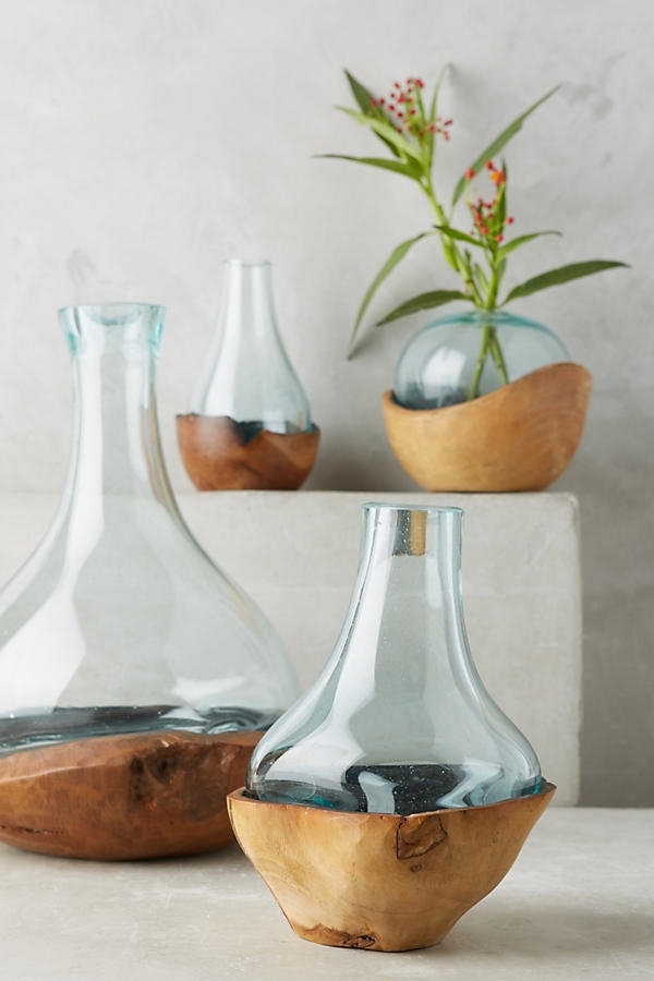Teak & Bottle Vase - Large - Image 1
