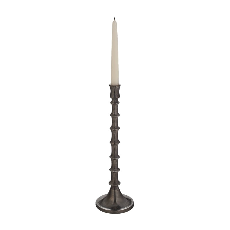 Gunmetal Bamboo Candleholder - Small - Image 0