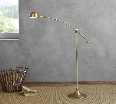 Larkin LED Task Floor Lamp, Brass - Image 0