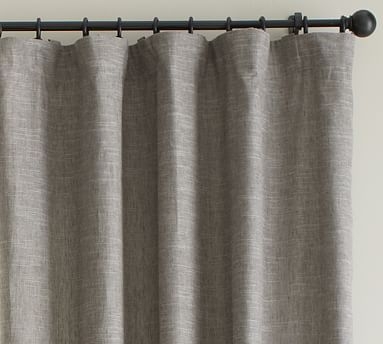 Emery Linen/Cotton Pole Pocket Blackout Drape, 50'' x 84", Single, Gray - Image 0