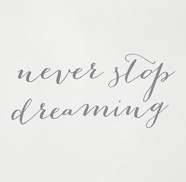 INSPIRATIONAL QUOTE DECAL - NEVER STOP DREAMING - Image 0