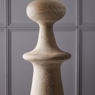 Turned Wood Table Lamp - Tall, Whitewash - Image 1