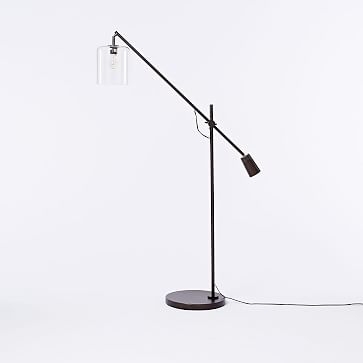 Adjustable Glass Floor Lamp, CFL - Image 0
