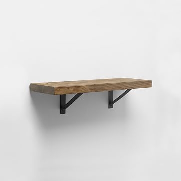 Reclaimed Wood Shelf - Black Basic - 4' - Image 0