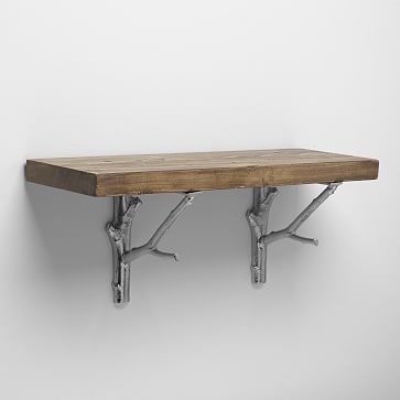 Reclaimed Wood Shelf - Black Basic - 4' - Image 1