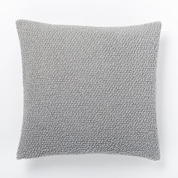 Cozy Boucle Pillow Cover, 18"x18", Platinum - Image 0