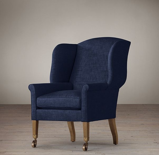 ASHER UPHOLSTERED CHAIR - Army Duck - Indigo - Image 0