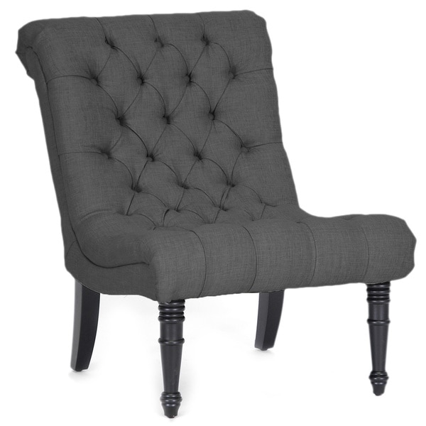 Caelie Grey Linen Modern Lounge Chair - Image 0