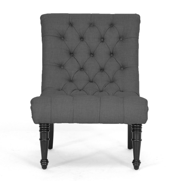 Caelie Grey Linen Modern Lounge Chair - Image 1