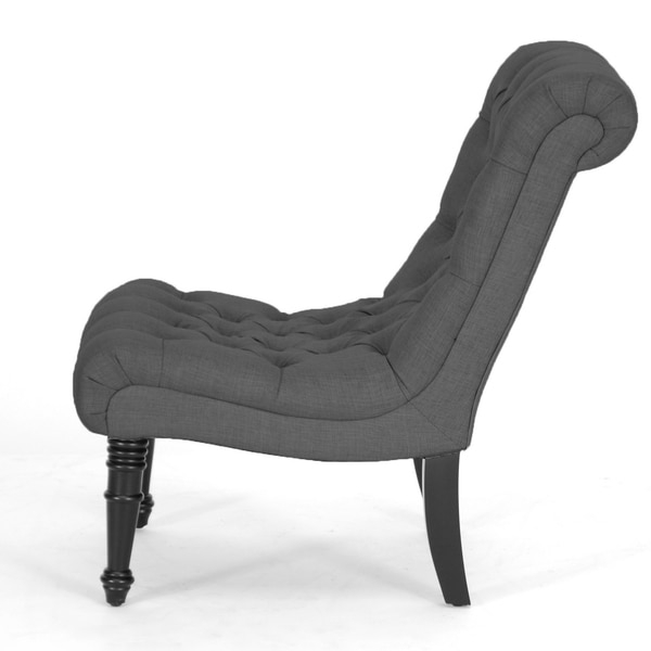 Caelie Grey Linen Modern Lounge Chair - Image 2