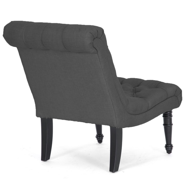 Caelie Grey Linen Modern Lounge Chair - Image 3