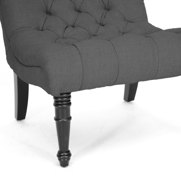 Caelie Grey Linen Modern Lounge Chair - Image 4