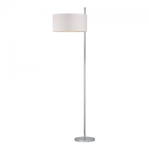 POLISHED NICKEL FLOOR LAMP WITH OFF CENTRE SHADE - LED - Image 0