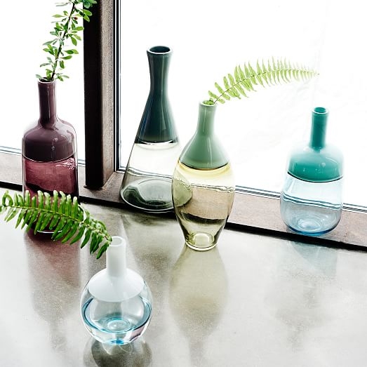 Vitreluxe Glass Vase - Tall Bottle - White - Image 2