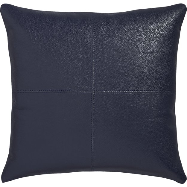 Mac leather 16" pillow with feather-down insert - Image 0