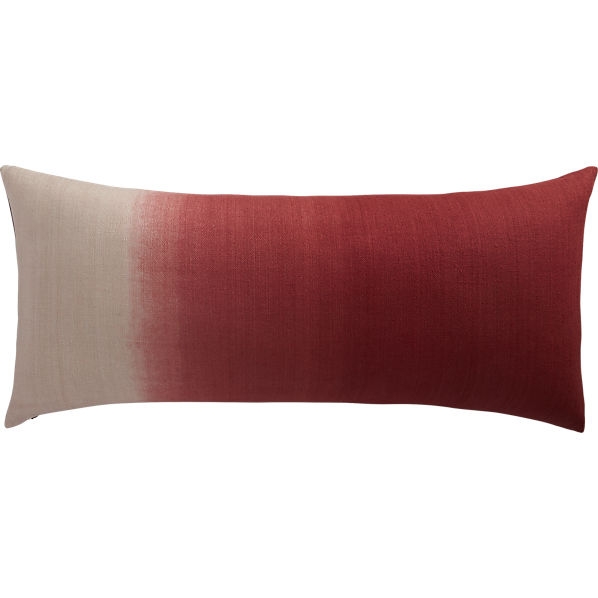 Ombre marsala 36"x16" pillow with feather-down insert - Image 0