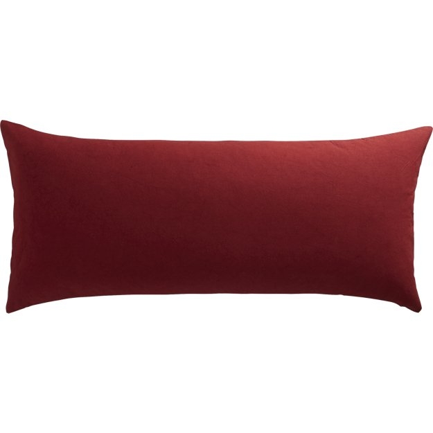 Ombre marsala 36"x16" pillow with feather-down insert - Image 1