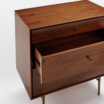 Heston Mid-Century 3-Drawer Dresser, Walnut - Image 1