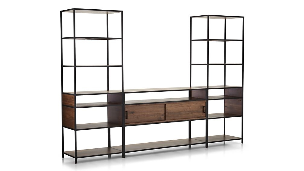 Knox Media Console with 2 Tall Open Bookcases - Image 0