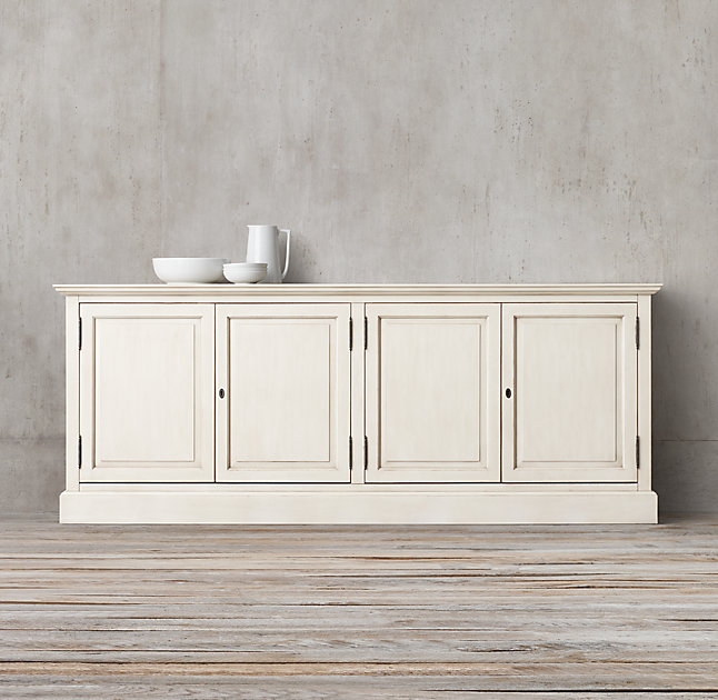 FRENCH PANEL SIDEBOARD - 72"W - Distressed White - Image 0