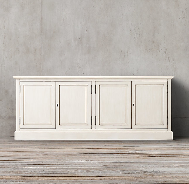 FRENCH PANEL SIDEBOARD - 72"W - Distressed White - Image 1