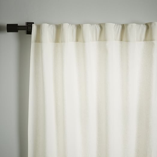 Linen Cotton Pole Pocket Curtain + Blackout Panel - White - 48"x108" - Image 1