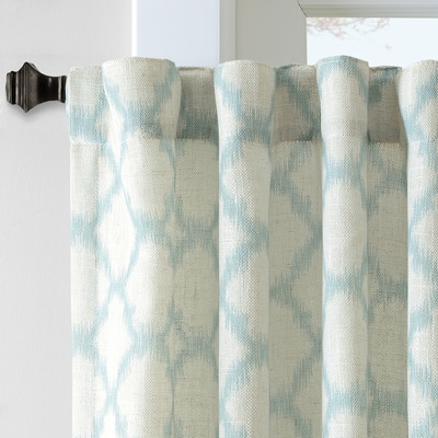 Nakita Linen Single Curtain Panel - Aqua - 84"L - Image 2