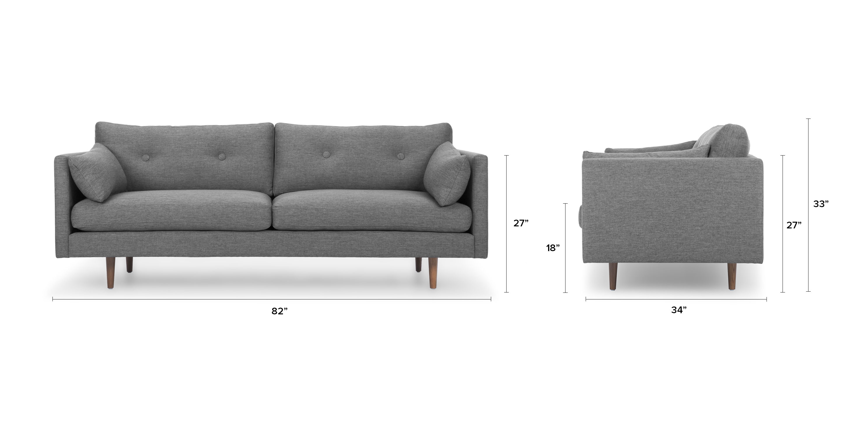 Anton Gravel Grey Sofa - Image 7