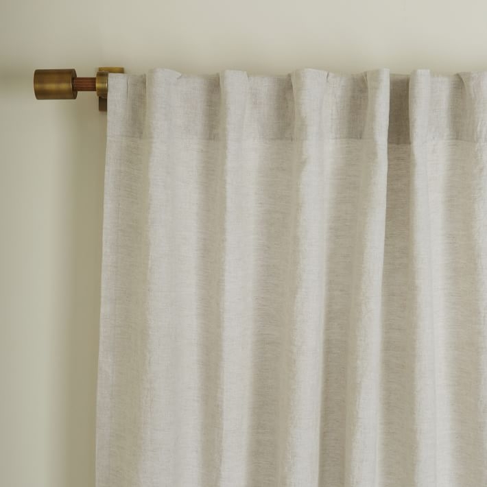 Belgian Linen Curtain - Natural - Unlined - 96"L - Image 1