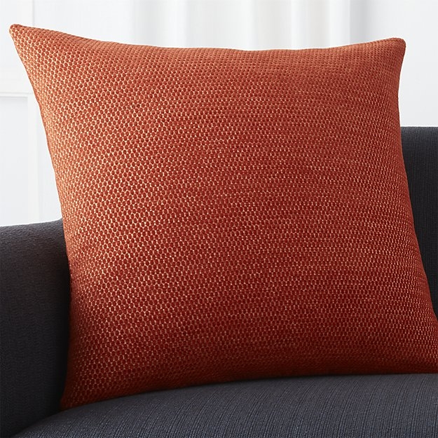 Maura Orange 23" Pillow with Down-Alternative Insert - Image 1