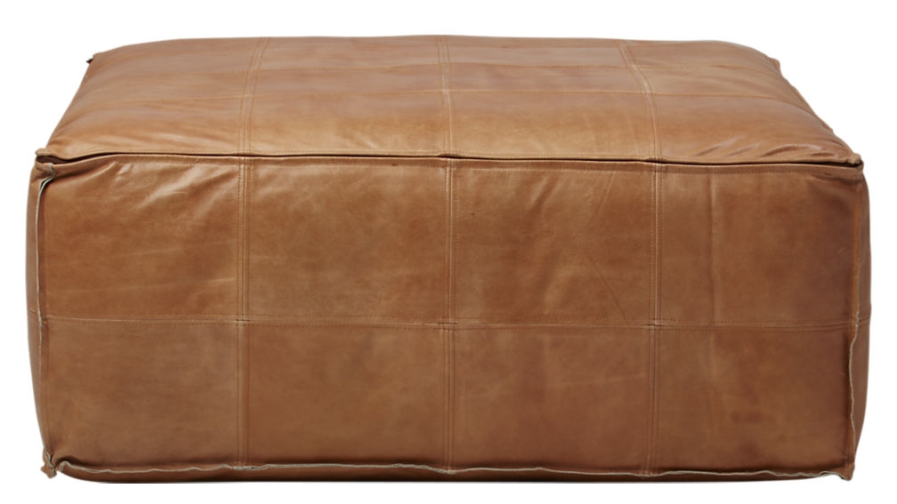 Leather Ottoman-Pouf - Image 1