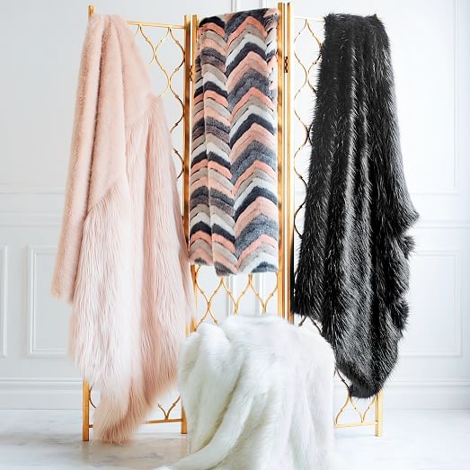 Faux Fur Throws -  Leopard Ombre - Ivory - Image 4