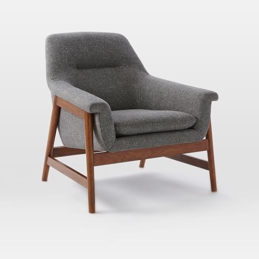 Theo Show Wood Chair - Salt + Pepper, Tweed - Image 0
