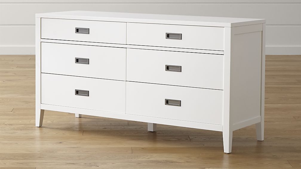 Arch White 6-Drawer Dresser - Image 1