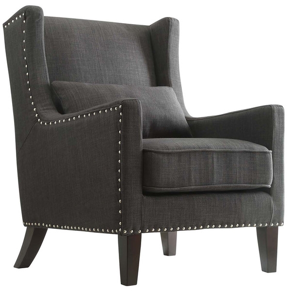 Jeannette Wingback Arm Chair - Dark Gray - Image 0