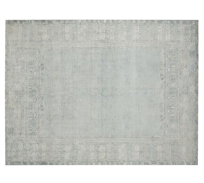 Kailee Printed Wool Rug - 5x8' - Porcelain Blue - Image 0