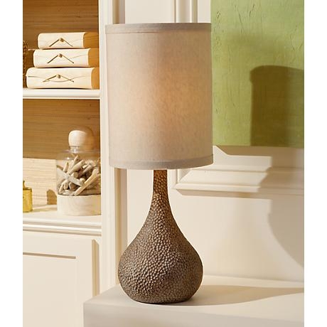 Chalane Hammered Gourd Bronze Table Lamp - Image 1