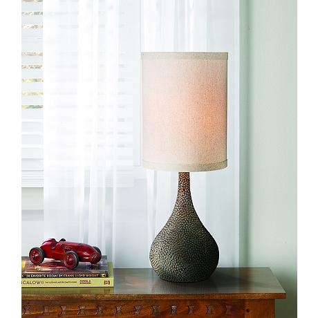 Chalane Hammered Gourd Bronze Table Lamp - Image 3