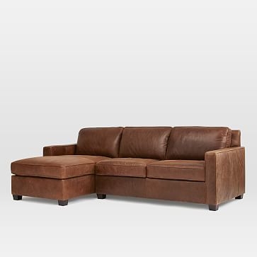 Henry Leather Set 5 - Right Arm Loveseat + Left Arm Chaise, Molasses - Image 0