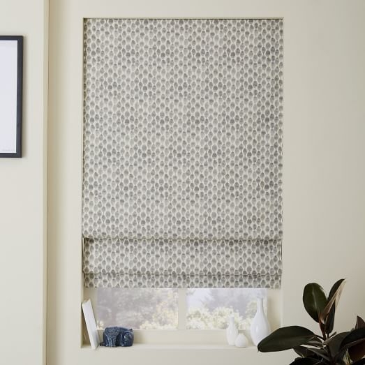 Stamped Dots Printed Roman Shade + Blackout Liner - 36" - Image 0