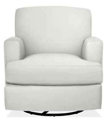 Carter Swivel Glider Chair - White - Velvet - Image 0